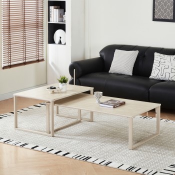 ΤΡΑΠΕΖΙ ΣΑΛΟΝΙΟΥ 2ΤΜΧ TERREN HM18365.02 ΜΠΕΖ ΠΟΔΙΑ--SINTERED STONE ΣΕ ΤΡΑΒΕΡΤΙΝΑ 120x70x45Υεκ