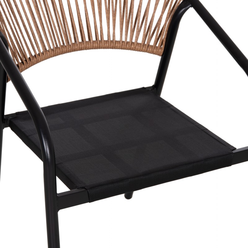 ΣΕΤ ΤΡΑΠΕΖΑΡΙΑΣ 5ΤΜΧ ADAM HM10727.03 ΚΑΡΕΚΛΕΣ ΜΕΤΑΛΛΙΚΕΣ & ΤΡΑΠΕΖΙ 110x60εκ ΜΑΥΡΟ