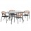 ΣΕΤ ΤΡΑΠΕΖΑΡΙΑΣ 5ΤΜΧ ADAM HM10727.03 ΚΑΡΕΚΛΕΣ ΜΕΤΑΛΛΙΚΕΣ & ΤΡΑΠΕΖΙ 110x60εκ ΜΑΥΡΟ