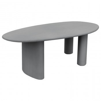 ΤΡΑΠΕΖΙ ΤΡΑΠΕΖΑΡΙΑΣ ΟΒΑΛ VOLPE HM6599.01 ΓΚΡΙ FIBER CEMENT 240x100x75Υεκ
