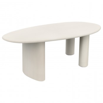 ΤΡΑΠΕΖΙ ΤΡΑΠΕΖΑΡΙΑΣ ΟΒΑΛ VOLPE HM6599.02 ΜΠΕΖ FIBER CEMENT 240x100x75Υεκ