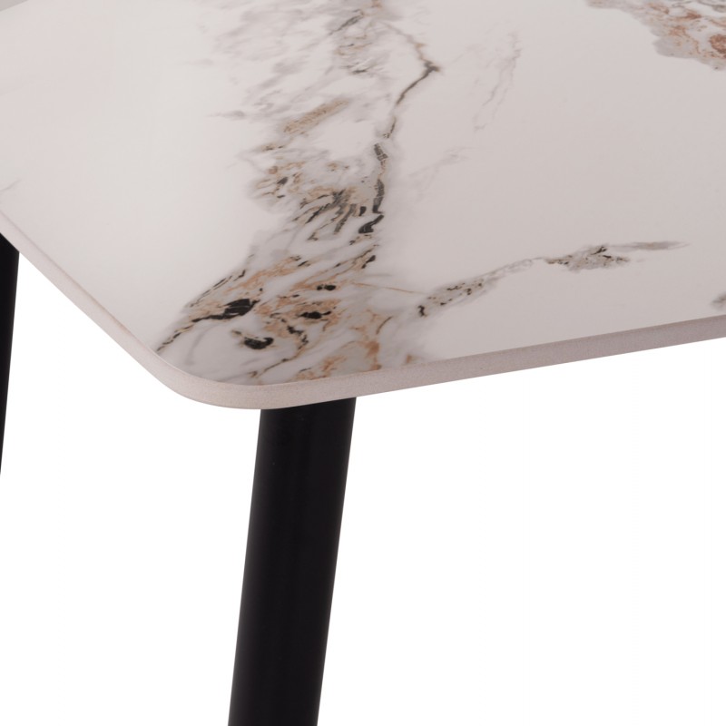 ΤΡΑΠΕΖΙ RAVEN HM9854.04 ΚΕΡΑΜΙΚΟ TOP ΜΕ ΟΨΗ ΜΑΡΜΑΡΟΥ τ.CALACATTA 120x70x73Υεκ.