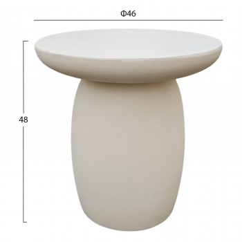 ΤΡΑΠΕΖΙ ΒΟΗΘΗΤΙΚΟ ΣΤΡΟΓΓΥΛΟ HIKARI HM6593.02 ΜΠΕΖ FIBER CEMENT Φ46x48Υεκ.