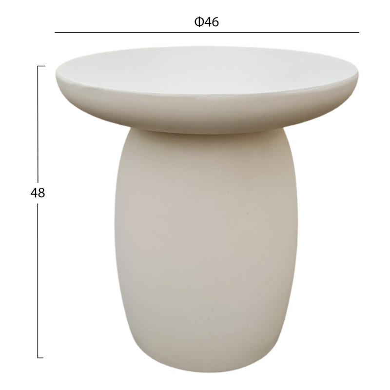 ΤΡΑΠΕΖΙ ΒΟΗΘΗΤΙΚΟ ΣΤΡΟΓΓΥΛΟ HIKARI HM6593.02 ΜΠΕΖ FIBER CEMENT Φ46x48Υεκ.