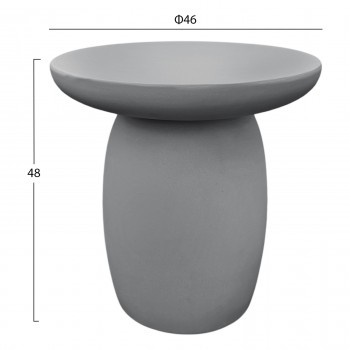 ΤΡΑΠΕΖΙ ΒΟΗΘΗΤΙΚΟ ΣΤΡΟΓΓΥΛΟ HIKARI HM6593.01 ΓΚΡΙ FIBER CEMENT Φ46x48Υεκ.