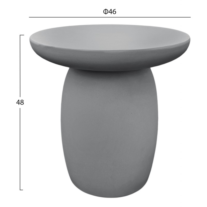 ΤΡΑΠΕΖΙ ΒΟΗΘΗΤΙΚΟ ΣΤΡΟΓΓΥΛΟ HIKARI HM6593.01 ΓΚΡΙ FIBER CEMENT Φ46x48Υεκ.