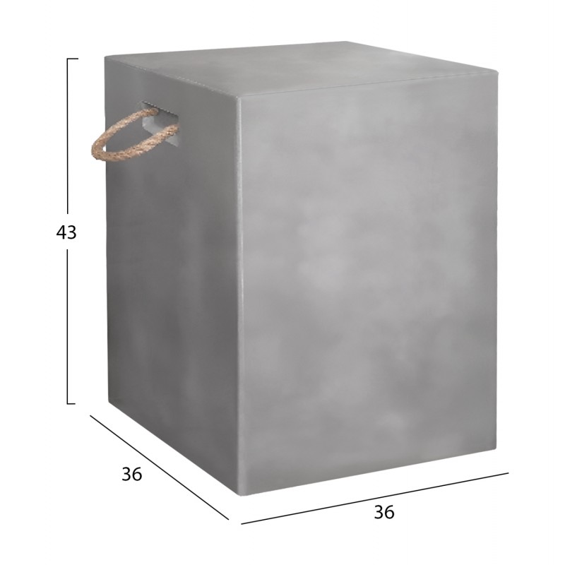 ΣΚΑΜΠΟ ΤΕΤΡΑΓΩΝΟ ΜΕ ΧΕΡΟΥΛΙΑ ZAK HM6581.01 FIBER CEMENT ΣΕ ΓΚΡΙ 36x36x43Υεκ