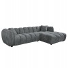 ΚΑΝΑΠΕΣ ΓΩΝΙΑ (ΔΕΞΙΑ) LYKKE HM3326.01R ΓΚΡΙ ΥΦΑΣΜΑ 280x89-165(η γωνία)x70Υεκ