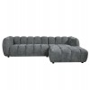 ΚΑΝΑΠΕΣ ΓΩΝΙΑ (ΔΕΞΙΑ) LYKKE HM3326.01R ΓΚΡΙ ΥΦΑΣΜΑ 280x89-165(η γωνία)x70Υεκ