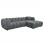 ΚΑΝΑΠΕΣ ΓΩΝΙΑ (ΔΕΞΙΑ) LYKKE HM3326.01R ΓΚΡΙ ΥΦΑΣΜΑ 280x89-165(η γωνία)x70Υεκ