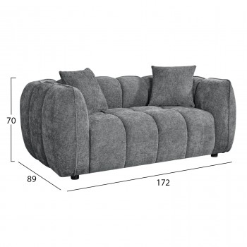 ΚΑΝΑΠΕΣ 2-ΘΕΣΙΟΣ LYKKE HM3324.01 ΓΚΡΙ ΥΦΑΣΜΑ 172x89x70Υεκ.