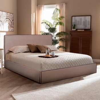 ΚΡΕΒΑΤΙ ALLIE HM584.02 160x200 εκ. ΜΕ ΑΠΟΘΗΚΕΥΤΙΚΟ ΧΩΡΟ ΜΠΕΖ ΥΦΑΣΜΑ