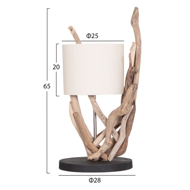ΕΠΙΤΡΑΠΕΖΙΟ ΦΩΤΙΣΤΙΚΟ BRAMBLE HM4873 DRIFTWOOD & ΛΕΥΚΟ ΚΑΠΕΛΟ Φ28x65Υεκ.