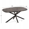 ΤΡΑΠΕΖΙ ΟΒΑΛ RODDEN HM11903.02 ΜΕ WERZALIT BLACK/GOLD MARBLE-ΜΑΥΡΗ ΒΑΣΗ 146x94x75Υεκ