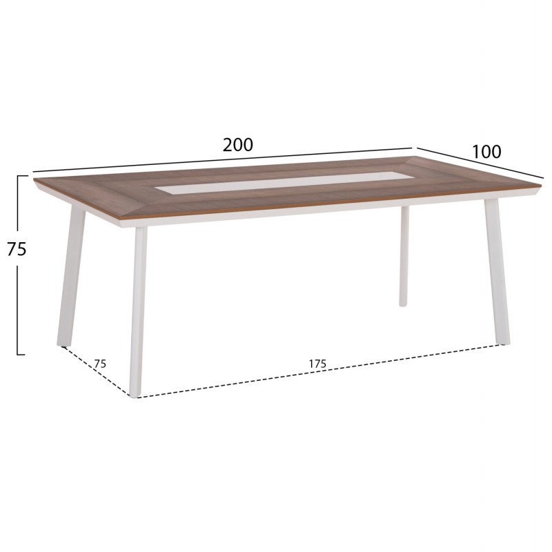 ΣΕΤ ΤΡΑΠΕΖΑΡΙΑΣ 7ΤΜΧ MAGNET HM10828.02 ΑΛΟΥΜΙΝΙΟ ΛΕΥΚΟ--POLYWOOD--P.E.ΣΧΟΙΝΙ