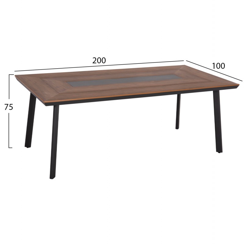 ΣΕΤ ΤΡΑΠΕΖΑΡΙΑΣ 7ΤΜΧ MAGNET HM10828.01 ΑΛΟΥΜΙΝΙΟ ΣΚΟΥΡΟ ΓΚΡΙ--POLYWOOD--P.E.ΣΧΟΙΝΙ