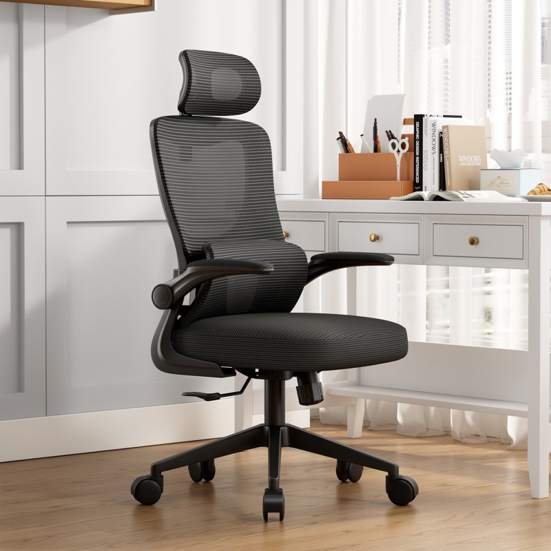 ΚΑΡΕΚΛΑ ΓΡΑΦΕΙΟΥ KESI HM1222.01 ΜΑΥΡO MESH & PP 52x50x122Υεκ.