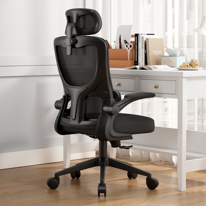 ΚΑΡΕΚΛΑ ΓΡΑΦΕΙΟΥ KESI HM1222.01 ΜΑΥΡO MESH & PP 52x50x122Υεκ.