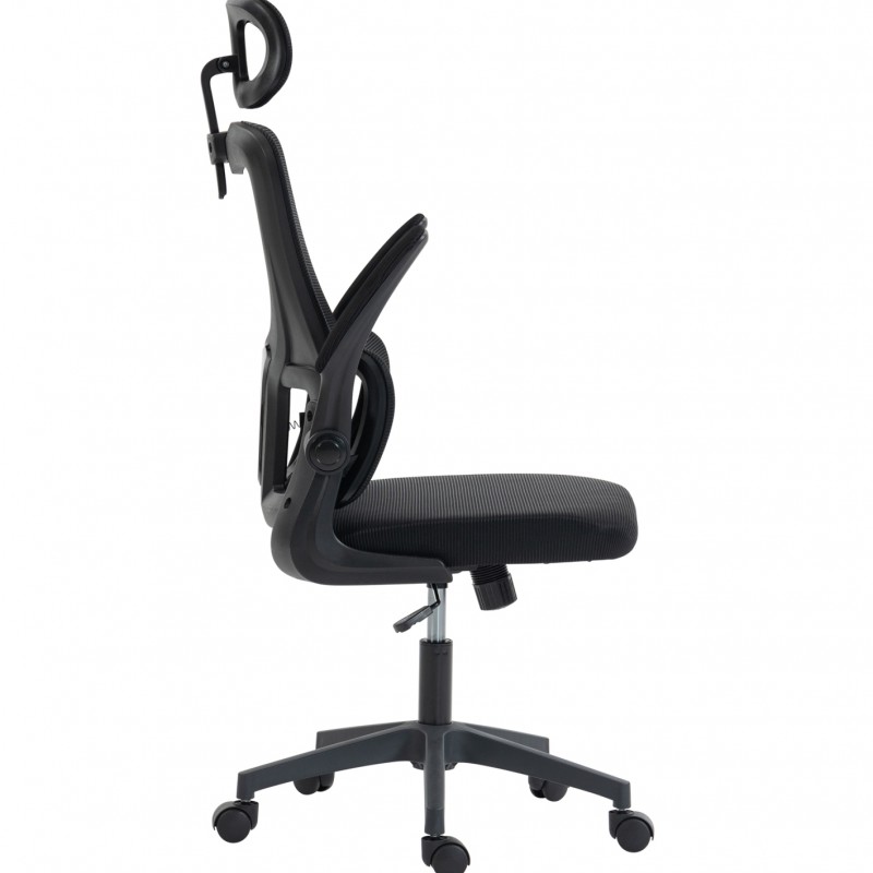 ΚΑΡΕΚΛΑ ΓΡΑΦΕΙΟΥ KESI HM1222.01 ΜΑΥΡO MESH & PP 52x50x122Υεκ.