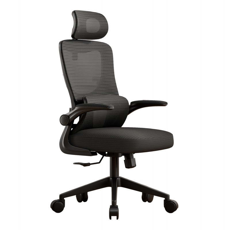 ΚΑΡΕΚΛΑ ΓΡΑΦΕΙΟΥ KESI HM1222.01 ΜΑΥΡO MESH & PP 52x50x122Υεκ.