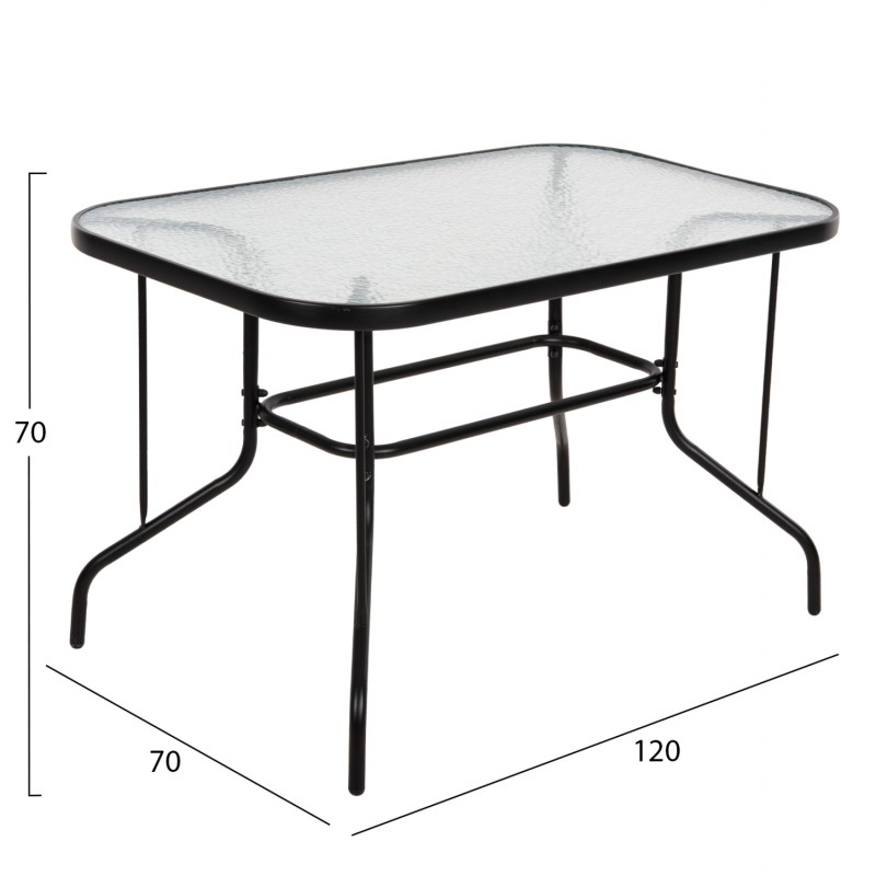 ΣΕΤ ΤΡΑΠΕΖΑΡΙΑΣ 5ΤΜΧ ADAM HM10896.03 ΤΡΑΠΕΖΙ 120x70εκ & 4 ΠΟΛΥΘΡΟΝΕΣ--ΜΑΥΡΟ
