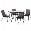 ΣΕΤ ΤΡΑΠΕΖΑΡΙΑΣ 5ΤΜΧ ADAM HM10896.03 ΤΡΑΠΕΖΙ 120x70εκ & 4 ΠΟΛΥΘΡΟΝΕΣ--ΜΑΥΡΟ