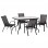 ΣΕΤ ΤΡΑΠΕΖΑΡΙΑΣ 5ΤΜΧ ADAM HM10896.03 ΤΡΑΠΕΖΙ 120x70εκ & 4 ΠΟΛΥΘΡΟΝΕΣ--ΜΑΥΡΟ