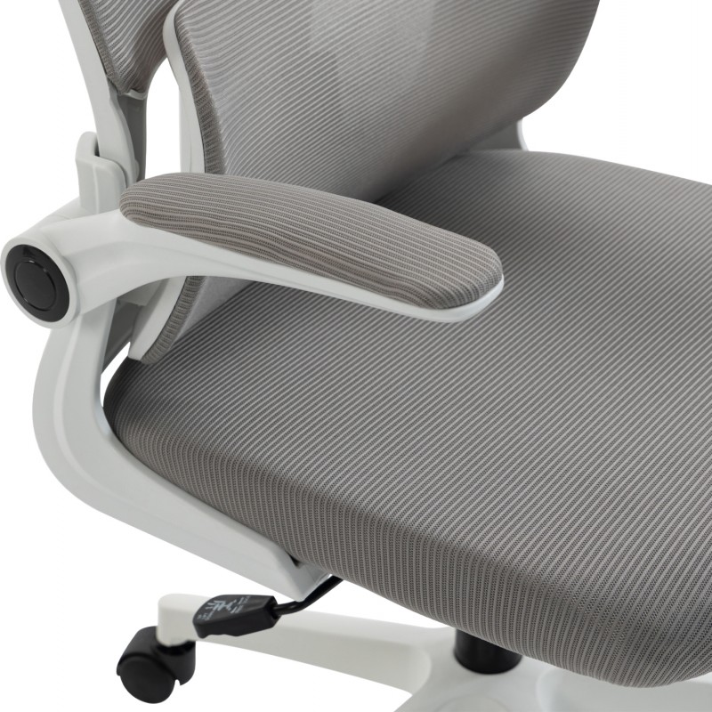 ΚΑΡΕΚΛΑ ΓΡΑΦΕΙΟΥ KESI HM1222.02 ΑΝΟΙΧΤΟ ΓΚΡΙ MESH--ΛΕΥΚΟ PP 52x50x122Υεκ.