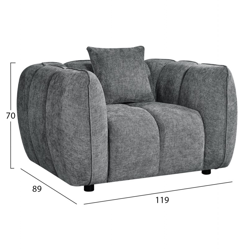 ΠΟΛΥΘΡΟΝΑ LYKKE HM3325.01 ΓΚΡΙ ΥΦΑΣΜΑ 119x89x70Υεκ
