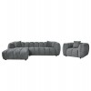 ΣΕΤ ΚΑΝΑΠΕΣ ΓΩΝΙΑ (ΑΡΙΣΤΕΡΗ)-ΠΟΛΥΘΡΟΝΑ LOUNGE LYKKE HM10820.01L ΓΚΡΙ ΥΦΑΣΜΑ