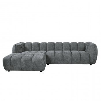 ΣΕΤ ΚΑΝΑΠΕΣ ΓΩΝΙΑ (ΑΡΙΣΤΕΡΗ)-ΠΟΛΥΘΡΟΝΑ LOUNGE LYKKE HM10820.01L ΓΚΡΙ ΥΦΑΣΜΑ