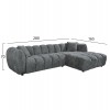 ΣΕΤ ΚΑΝΑΠΕΣ ΓΩΝΙΑ (ΔΕΞΙΑ)-ΠΟΛΥΘΡΟΝΑ LOUNGE LYKKE HM10820.01R ΓΚΡΙ ΥΦΑΣΜΑ