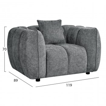 ΣΕΤ ΚΑΝΑΠΕΣ ΓΩΝΙΑ (ΔΕΞΙΑ)-ΠΟΛΥΘΡΟΝΑ LOUNGE LYKKE HM10820.01R ΓΚΡΙ ΥΦΑΣΜΑ
