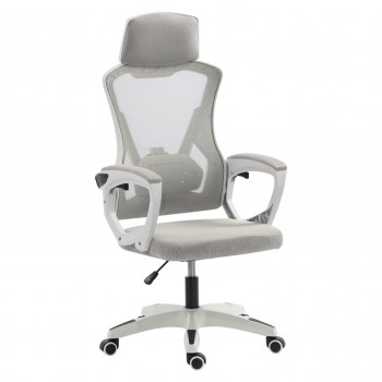 ΚΑΡΕΚΛΑ ΓΡΑΦΕΙΟΥ SALAS HM1223.02 P.P. ΛΕΥΚΟ-ΓΚΡΙ MESH ΥΦΑΣΜΑ 60x60x118-128Υεκ