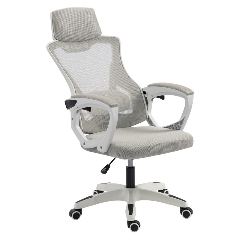 ΚΑΡΕΚΛΑ ΓΡΑΦΕΙΟΥ SALAS HM1223.02 P.P. ΛΕΥΚΟ-ΓΚΡΙ MESH ΥΦΑΣΜΑ 60x60x118-128Υεκ