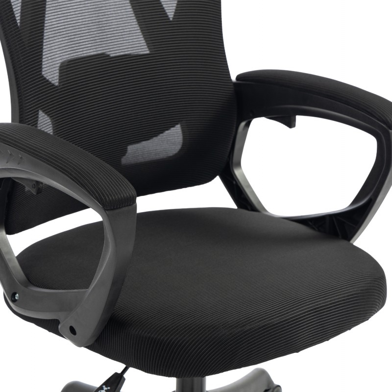 ΚΑΡΕΚΛΑ ΓΡΑΦΕΙΟΥ FRANTIC HM1224.01 ΜΑΥΡO MESH & ΠΟΛΥΠΡΟΠΥΛΕΝΙΟ 60x60x134Υεκ