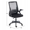 ΚΑΡΕΚΛΑ ΓΡΑΦΕΙΟΥ ZENITH HM1225.01 PP & MESH ΥΦΑΣΜΑ--ΜΑΥΡΟ 60x60x92-100Υεκ