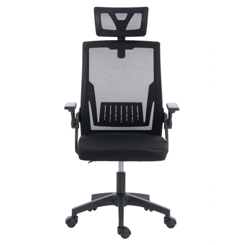 ΚΑΡΕΚΛΑ ΓΡΑΦΕΙΟΥ MATRON HM1226.01 ΜΑΥΡO PP & MESH ΥΦΑΣΜΑ 47x47x128Υεκ
