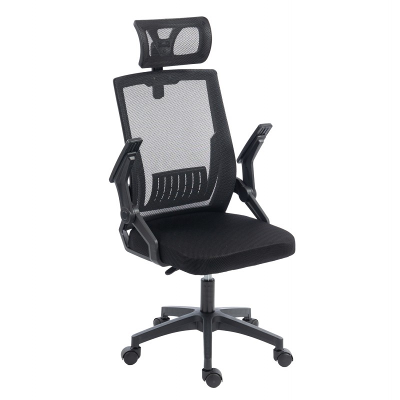 ΚΑΡΕΚΛΑ ΓΡΑΦΕΙΟΥ MATRON HM1226.01 ΜΑΥΡO PP & MESH ΥΦΑΣΜΑ 47x47x128Υεκ