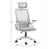 ΚΑΡΕΚΛΑ ΓΡΑΦΕΙΟΥ MATRON HM1226.02 ΛΕΥΚΟ PP--ΑΝΟΙΧΤΟ ΓΚΡΙ MESH 47x47x128Υεκ