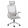ΚΑΡΕΚΛΑ ΓΡΑΦΕΙΟΥ MATRON HM1226.02 ΛΕΥΚΟ PP--ΑΝΟΙΧΤΟ ΓΚΡΙ MESH 47x47x128Υεκ