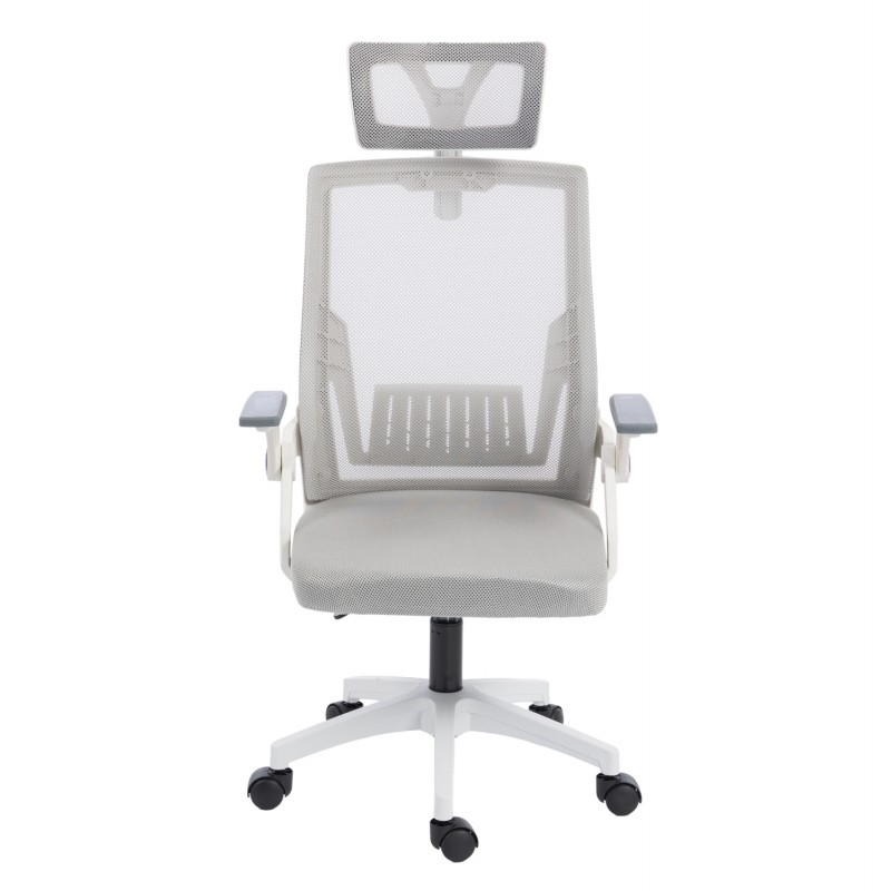 ΚΑΡΕΚΛΑ ΓΡΑΦΕΙΟΥ MATRON HM1226.02 ΛΕΥΚΟ PP--ΑΝΟΙΧΤΟ ΓΚΡΙ MESH 47x47x128Υεκ