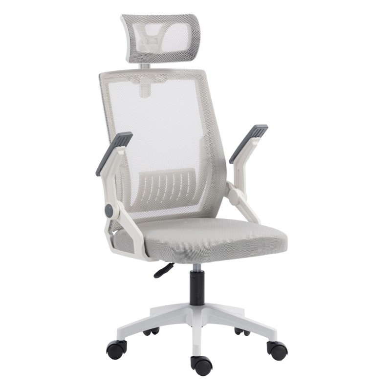ΚΑΡΕΚΛΑ ΓΡΑΦΕΙΟΥ MATRON HM1226.02 ΛΕΥΚΟ PP--ΑΝΟΙΧΤΟ ΓΚΡΙ MESH 47x47x128Υεκ
