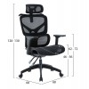 ΚΑΡΕΚΛΑ ΓΡΑΦΕΙΟΥ APEX HM1227.01 ΜΑΥΡO MESH & PP 68x68x120-130Υεκ