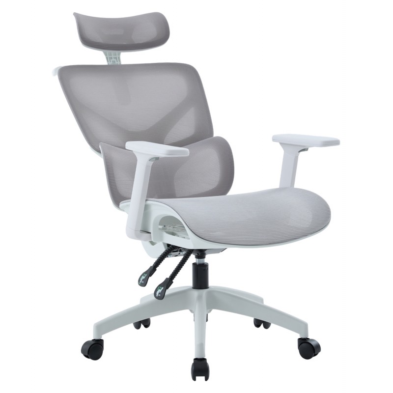 ΚΑΡΕΚΛΑ ΓΡΑΦΕΙΟΥ APEX HM1227.02 ΛΕΥΚΟ PP--ΑΝΟΙΧΤΟ ΓΚΡΙ MESH 68x68x120-130Υεκ