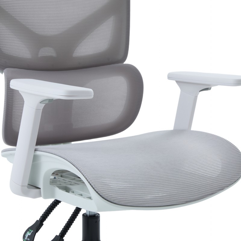 ΚΑΡΕΚΛΑ ΓΡΑΦΕΙΟΥ APEX HM1227.02 ΛΕΥΚΟ PP--ΑΝΟΙΧΤΟ ΓΚΡΙ MESH 68x68x120-130Υεκ