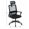 ΚΑΡΕΚΛΑ ΓΡΑΦΕΙΟΥ VELOCITY HM1229.01 ΜΑΥΡO MESH & PP 61x62x123Υεκ