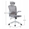 ΚΑΡΕΚΛΑ ΓΡΑΦΕΙΟΥ FLOATER HM1230.02 ΛΕΥΚΟ PP--ΑΝΟΙΧΤΟ ΓΚΡΙ MESH 62x62x106-116Υεκ