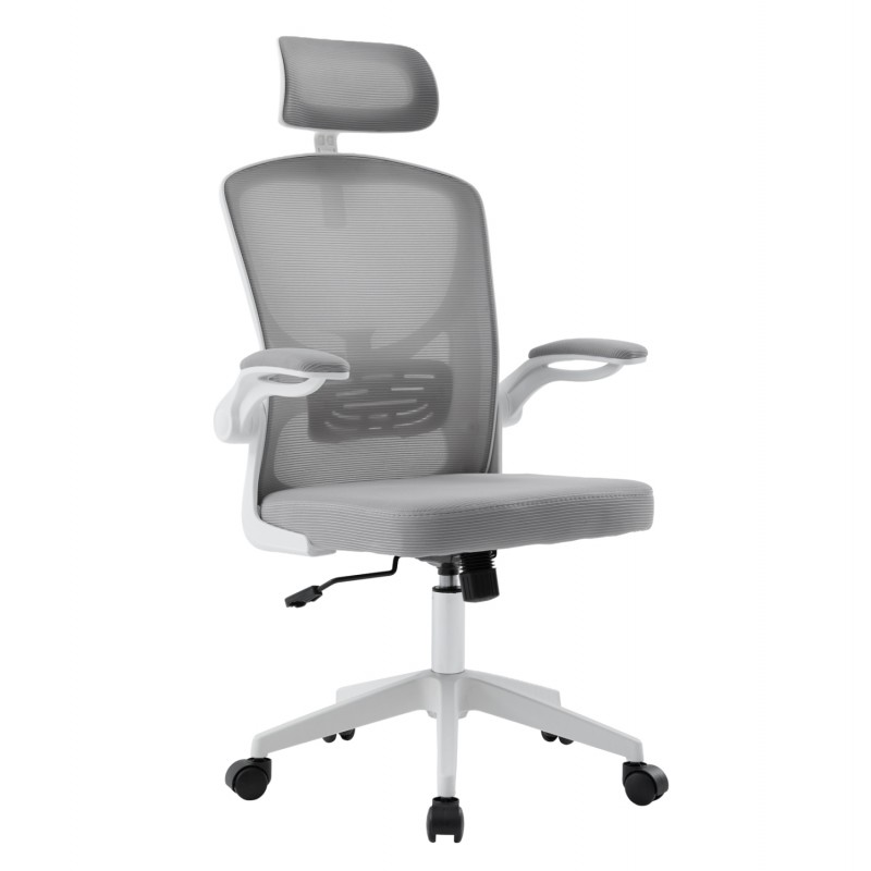ΚΑΡΕΚΛΑ ΓΡΑΦΕΙΟΥ FLOATER HM1230.02 ΛΕΥΚΟ PP--ΑΝΟΙΧΤΟ ΓΚΡΙ MESH 62x62x106-116Υεκ