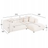 ΚΑΝΑΠΕΣ ΓΩΝΙΑ (ΔΕΞΙΑ) 3-ΘΕΣΙΟΣ GRACE HM3280.02R ΛΕΥΚΟ ΥΦΑΣΜΑ 252x160x70-90Υεκ